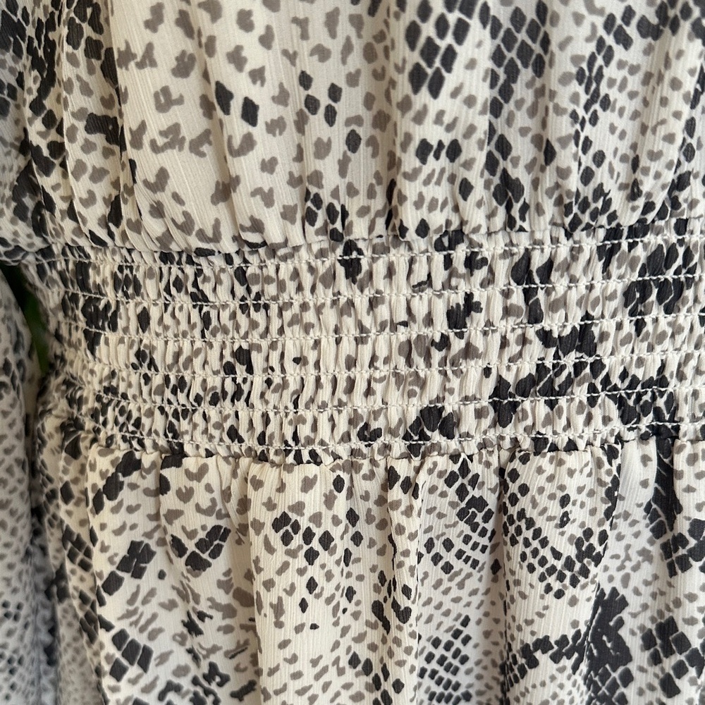 J. Crew Black and White Snake Print Midi Dress - Picture 4 of 8